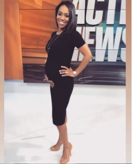 Christie Ileto showing her baby bump on her Instagram post